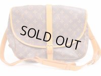 LOUIS VUITTON Monogram Leather Brown Cross-body Bag Saumur 35 #4579