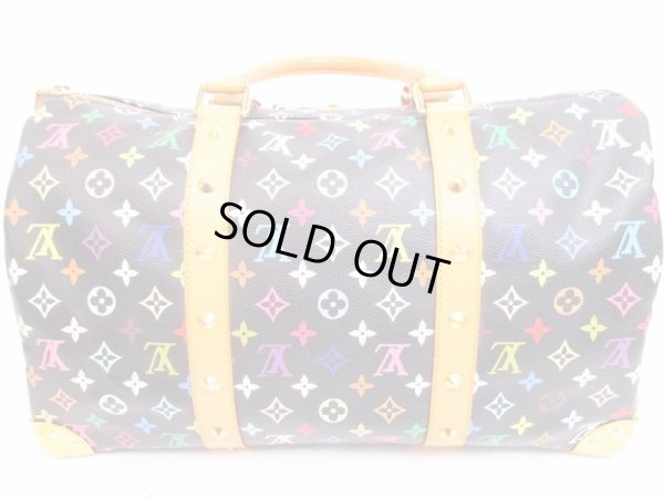 Photo2: LOUIS VUITTON Multi-color Leather Black Duffle&Gym Bag Keepall 45 #4588