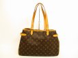 Photo2: LOUIS VUITTON Monogram Leather Brown Tote Bag Batignolles Horizontal #4592 (2)