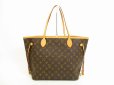 Photo2: LOUIS VUITTON Monogram Leather Brown Tote&Shoppers Bag Neverfull MM #4593 (2)