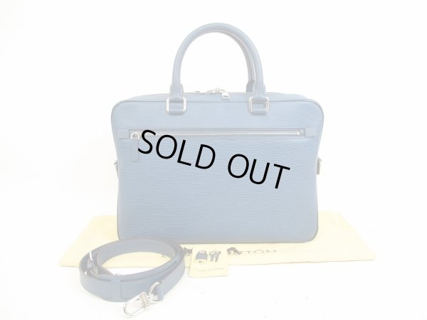 Photo1: LOUIS VUITTON Epi Leather Blue Porte Documents Business Briefcase #4594