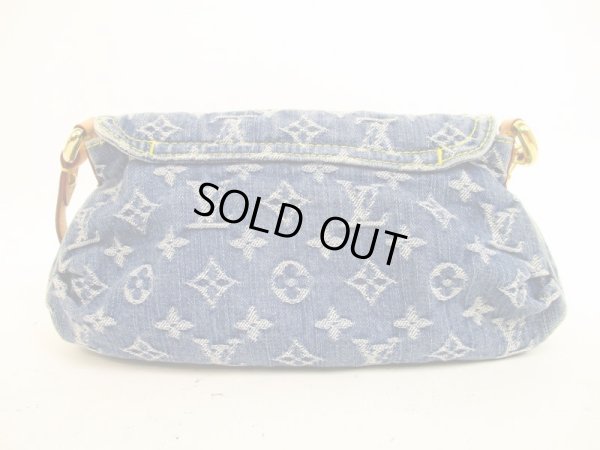 Photo2: LOUIS VUITTON Monogram Denim Blue Shoulder Bag Pouch Mini Pleaty #4599