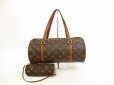 Photo1: LOUIS VUITTON Monogram Leather Brown Hand Bag Papillon 30 w/Pouch #4603 (1)