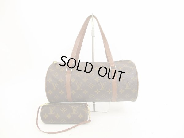 Photo1: LOUIS VUITTON Monogram Leather Brown Hand Bag Papillon 30 w/Pouch #4603