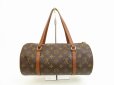 Photo2: LOUIS VUITTON Monogram Leather Brown Hand Bag Papillon 30 w/Pouch #4603 (2)