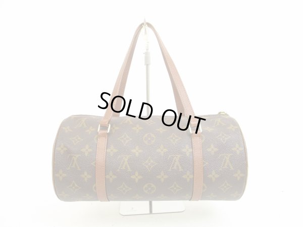 Photo2: LOUIS VUITTON Monogram Leather Brown Hand Bag Papillon 30 w/Pouch #4603