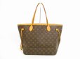 Photo1: LOUIS VUITTON Monogram Leather Brown Tote&Shoppers Bag Neverfull MM #4604 (1)