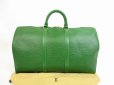 Photo1: LOUIS VUITTON Epi Leather Green Duffle&Gym Bag Hand Bag Keepall 50 #4607 (1)