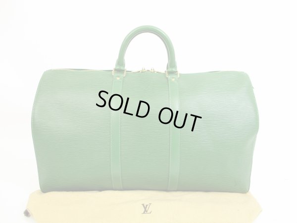 Photo1: LOUIS VUITTON Epi Leather Green Duffle&Gym Bag Hand Bag Keepall 50 #4607