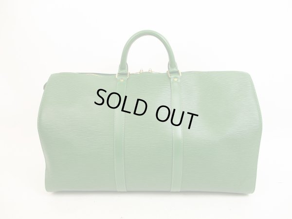 Photo2: LOUIS VUITTON Epi Leather Green Duffle&Gym Bag Hand Bag Keepall 50 #4607