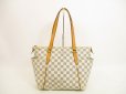 Photo1: LOUIS VUITTON Azur Leather White Tote&Shoppers Bag Totally PM #4611 (1)