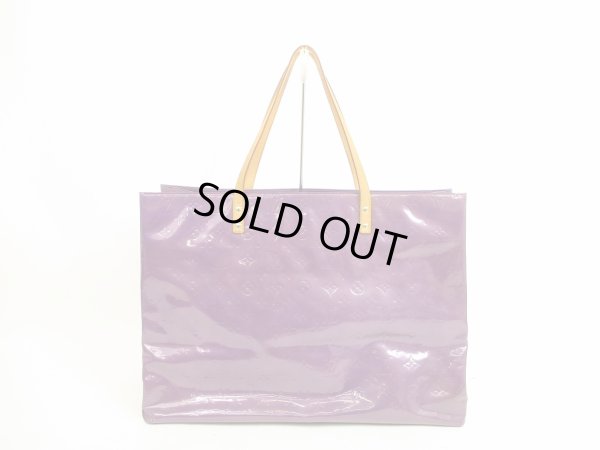 Photo1: LOUIS VUITTON Vernis Purple Patent Leather Hand Bag Purse Reade GM #4622