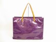 Photo2: LOUIS VUITTON Vernis Purple Patent Leather Hand Bag Purse Reade GM #4622 (2)