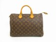 Photo1: LOUIS VUITTON Monogram Leather Brown Hand Bag Purse Speedy35 #4628 (1)