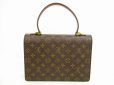 Photo2: LOUIS VUITTON Monogram Leather Brown Hand Bag Purse Concorde #4634 (2)