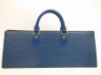 Photo1: LOUIS VUITTON Epi Leather Blue Hand Bag Purse Sac Triangle #4644 (1)