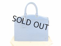 LOUIS VUITTON Epi Leather Blue Hand Bag Purse Riviera Stickiness #4675