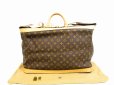 Photo1: LOUIS VUITTON Monogram Leather Brown Duffle Bag Hand Bag Cruiser Bag 50 #4685 (1)