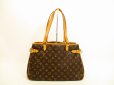 Photo1: LOUIS VUITTON Monogram Leather Brown Tote Bag Batignolles Horizontal #4693 (1)