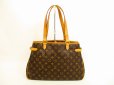 Photo2: LOUIS VUITTON Monogram Leather Brown Tote Bag Batignolles Horizontal #4693 (2)