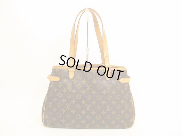 Photo2: LOUIS VUITTON Monogram Leather Brown Tote Bag Batignolles Horizontal #4693