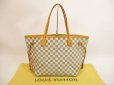 Photo1: LOUIS VUITTON Azur Leather White Tote&Shoppers Bag Neverfull MM #4694 (1)