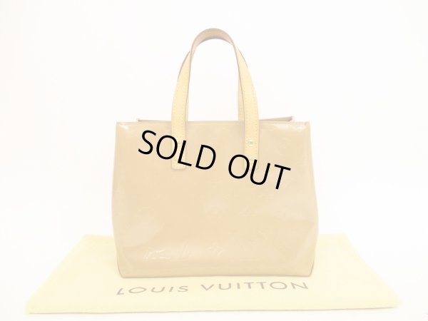 Photo1: LOUIS VUITTON Vernis Beige Patent Leather Hand Bag Purse Reade PM #4716