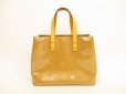 Photo2: LOUIS VUITTON Vernis Beige Patent Leather Hand Bag Purse Reade PM #4716 (2)