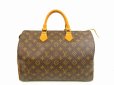 Photo1: LOUIS VUITTON Monogram Leather Brown Hand Bag Purse Speedy35 #4729 (1)