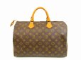 Photo2: LOUIS VUITTON Monogram Leather Brown Hand Bag Purse Speedy35 #4729 (2)