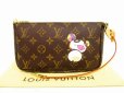 Photo1: LOUIS VUITTON Monogram Leather Brown Murakami Panda Accessories Pouch #4732 (1)