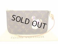 LOUIS VUITTON Monogram Leather Brown Murakami Panda Accessories Pouch #4732