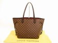 Photo1: LOUIS VUITTON Damier Leather Brown Tote&Shoppers Neverfull MM #4733 (1)