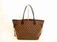 Photo2: LOUIS VUITTON Damier Leather Brown Tote&Shoppers Neverfull MM #4733 (2)