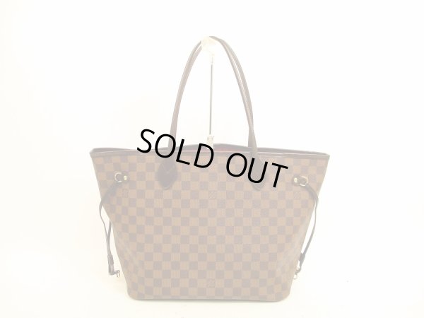 Photo2: LOUIS VUITTON Damier Leather Brown Tote&Shoppers Neverfull MM #4733