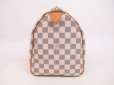 Photo3: LOUIS VUITTON Damier Azur Leather White Hand Bag Purse Speedy30 #4737