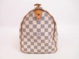 Photo4: LOUIS VUITTON Damier Azur Leather White Hand Bag Purse Speedy30 #4737