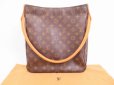 Photo1: LOUIS VUITTON Monogram Leather Brown Shoulder Bag Purse Looping GM #4752 (1)