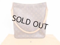 LOUIS VUITTON Monogram Leather Brown Shoulder Bag Purse Looping GM #4752