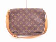 Photo1: LOUIS VUITTON Monogram Leather Brown Shoulder Bag Musette Tango Short #4754 (1)