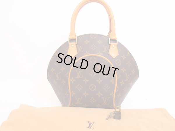 Photo1: LOUIS VUITTON Monogram Leather Brown Hand Bag Purse Ellipse PM #4757