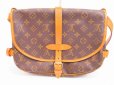 Photo2: LOUIS VUITTON Monogram Leather Brown Cross-body Bag Saumur MM 30 #4760 (2)