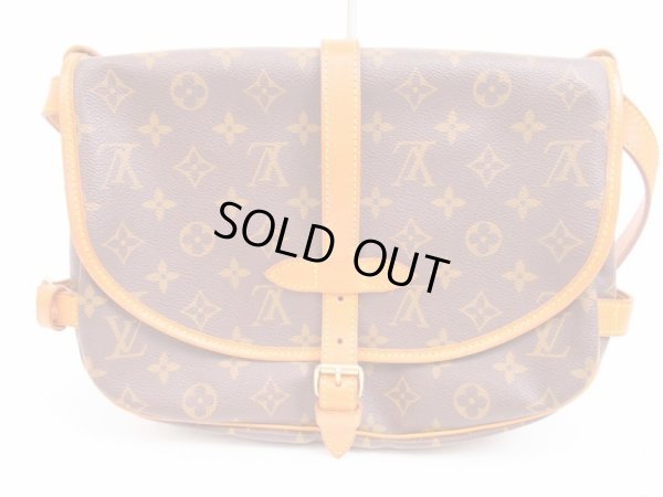 Photo2: LOUIS VUITTON Monogram Leather Brown Cross-body Bag Saumur MM 30 #4760