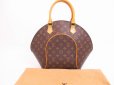 Photo1: LOUIS VUITTON Monogram Leather Brown Hand Bag Purse Ellipse MM #4772 (1)