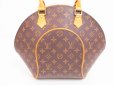 Photo2: LOUIS VUITTON Monogram Leather Brown Hand Bag Purse Ellipse MM #4772 (2)