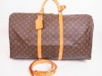 Photo1: LOUIS VUITTON Monogram Leather Brown Gym Bag Keepall 60 Bandouliere #4773 (1)