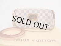 LOUIS VUITTON Azur Leather White Evening Bag Pochette Eva W/Strap #4776
