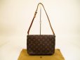 Photo1: LOUIS VUITTON Monogram Leather Brown Shoulder Bag Musette Tango Short #4784 (1)