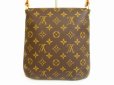 Photo2: LOUIS VUITTON Monogram Leatger Brown Shoulder Bag Musette Salsa Short #4786 (2)