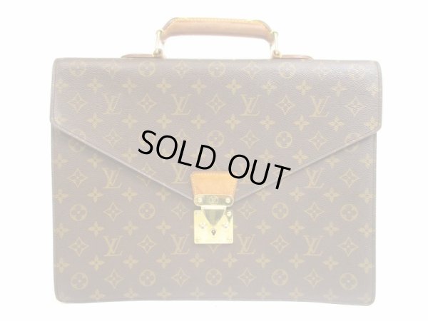 Photo1: LOUIS VUITTON Monogram Leather Briefcase Business Case Conseiller #4788